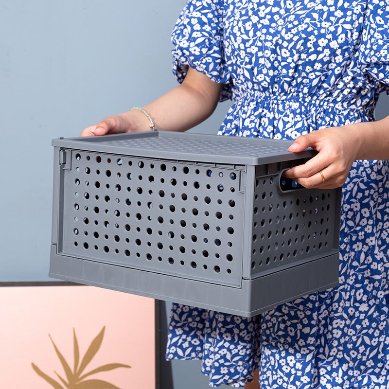 Folding Storage Basket Desktop Plastic Storage Basket Folding Sundries Toy Storage Basket Dirty Clothes Storage Basket Artifact - Image 3